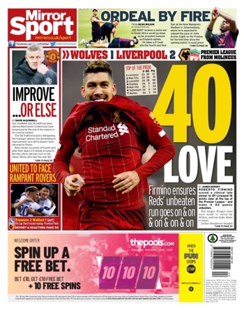 Daily Mirror Backpage