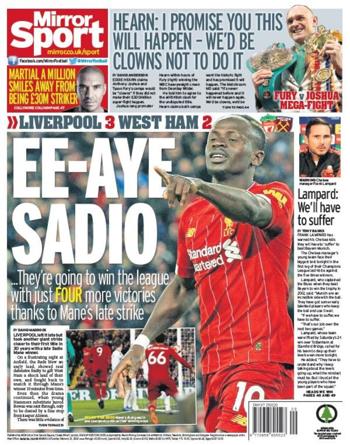 Daily Mirror Backpage