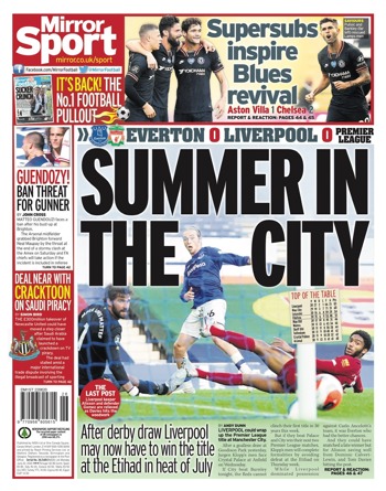 Daily Mirror Backpage