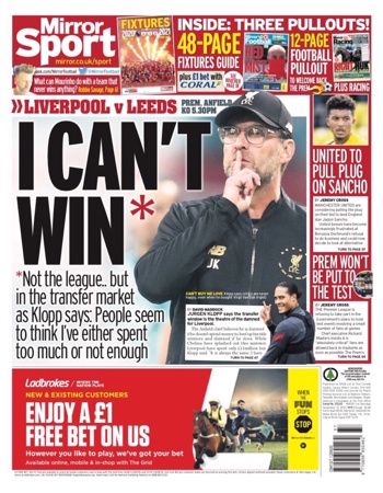 Daily Mirror Backpage