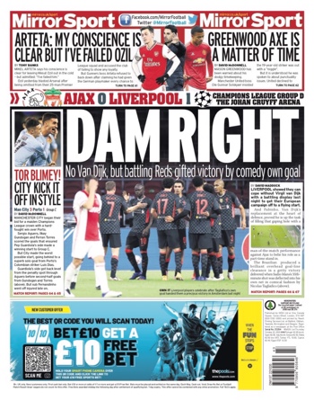 Daily Mirror Backpage