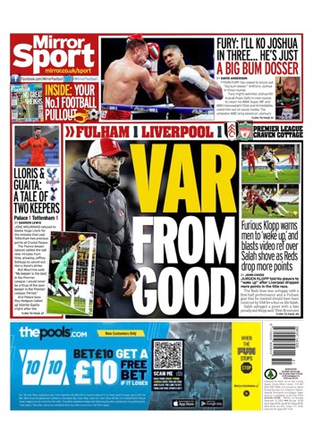 Daily Mirror Backpage