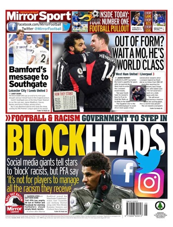 Daily Mirror Backpage