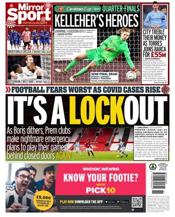 Daily Mirror Backpage