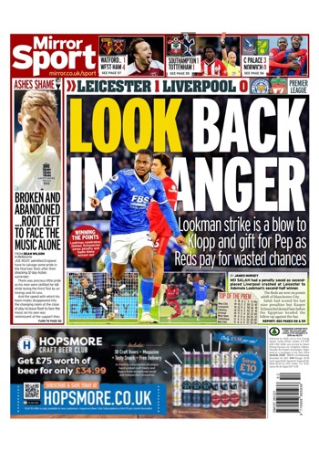 Daily Mirror Backpage