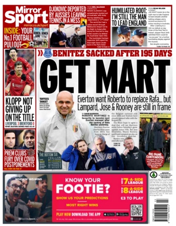 Daily Mirror Backpage