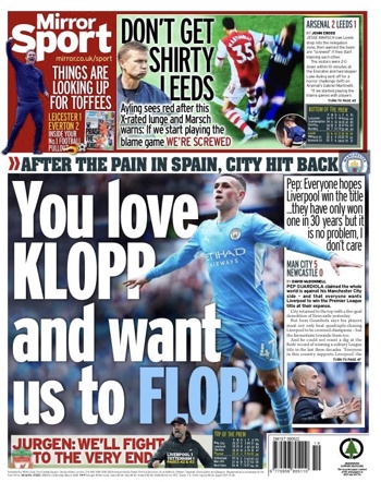 Daily Mirror Backpage
