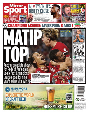Daily Mirror Backpage