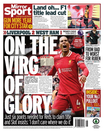 Daily Mirror Backpage