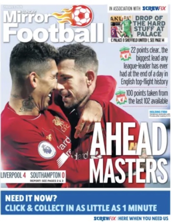 Daily Mirror Football Cover