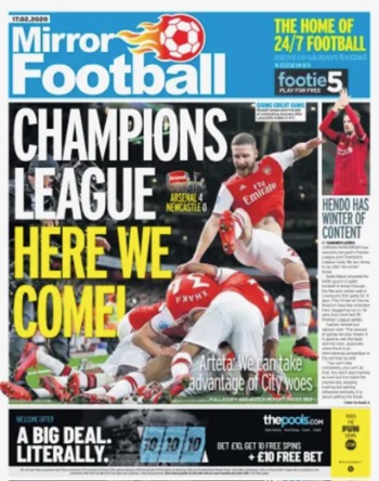 Daily Mirror Football Cover