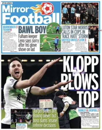 Daily Mirror Football Cover