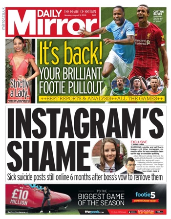 Daily Mirror Frontpage