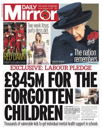 Daily Mirror Frontpage
