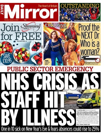 Daily Mirror Frontpage