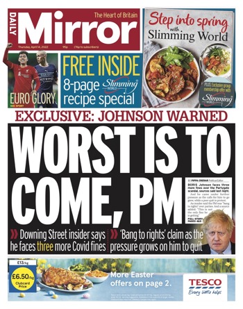 Daily Mirror Frontpage