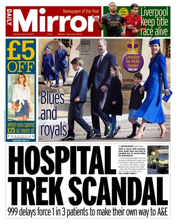 Daily Mirror Frontpage