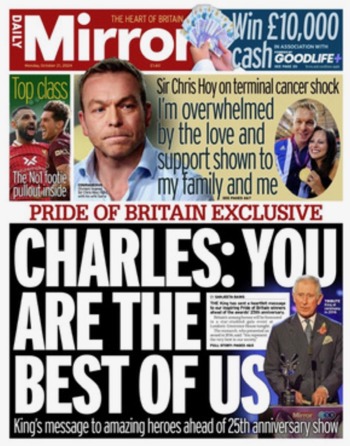 Daily Mirror Frontpage