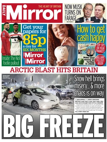 Daily Mirror Frontpage