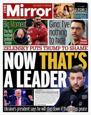 Daily Mirror Frontpage
