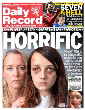 Daily Record Frontpage