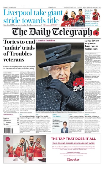 Daily Telegraph Frontpage