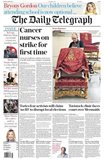 Daily Telegraph Frontpage