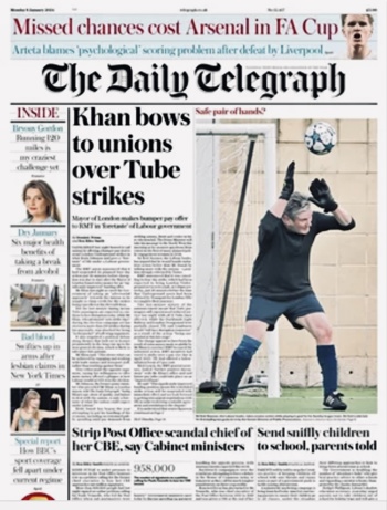 Daily Telegraph Frontpage