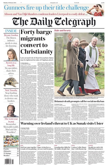 Daily Telegraph Frontpage