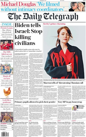 Daily Telegraph Frontpage