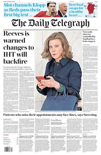 Daily Telegraph Frontpage