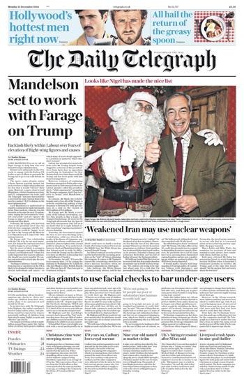 Daily Telegraph Frontpage