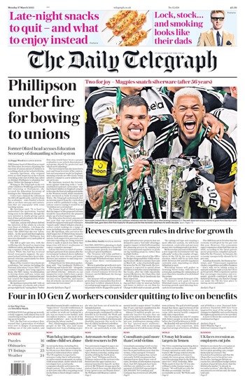 Daily Telegraph Frontpage