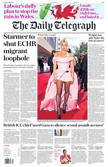 Daily Telegraph Frontpage