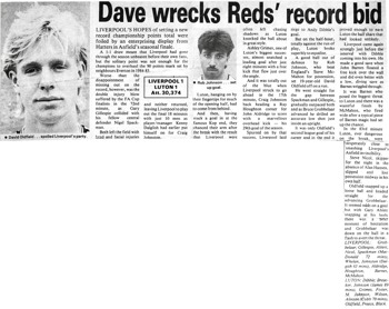Dave Wrecks Reds Record Bid