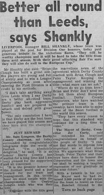 Derby Evening Telegraph Article