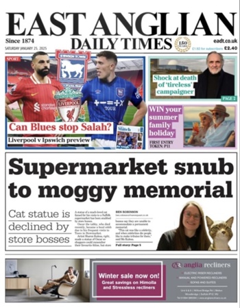 East Anglian Times Frontpage (Before match)