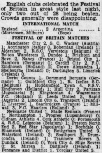 Festival Of Britain Results