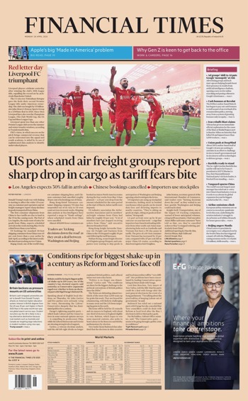 Financial Times Frontpage