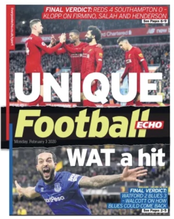 Football Echo Frontpage