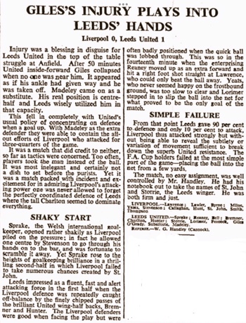 Giles Injury Plays Into Leeds Hands