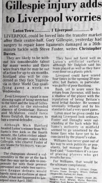 Gillespie injury adds to Liverpool worres