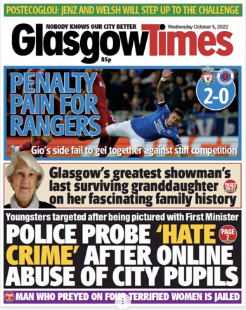 Glasgow Times Frontpage