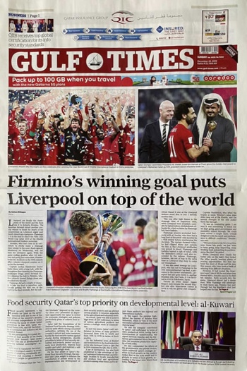Gulf Times Frontpage