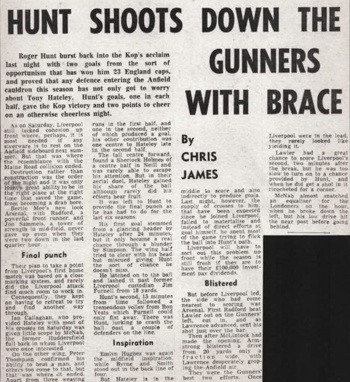 Hunt Shoots Down The Gunners