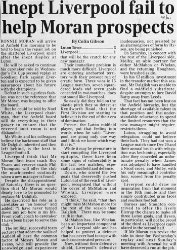 Inept Liverpool fail to help Moran prospects