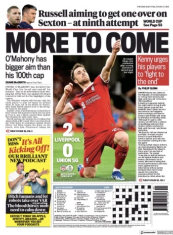 Irish Daily Mail Backpage