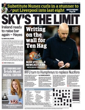 Irish Daily Mail Backpage