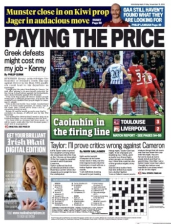 Irish Daily Mail Backpage