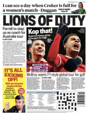 Irish Daily Mail Backpage